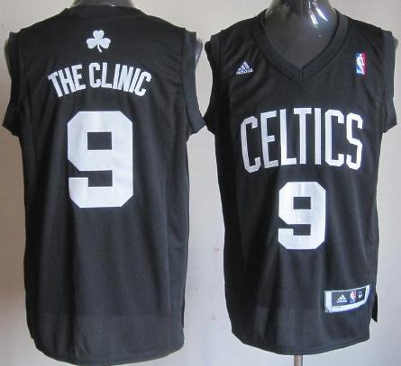 Boston Celtics 9 Rajon Rondo Black The Clinic Fashion Swingman NBA Jerseys Cheap