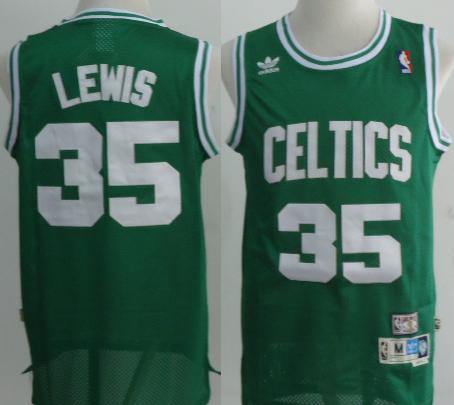 Boston Celtics #35 Reggie Lewis Green Throwback M&N NBA Jerseys Cheap