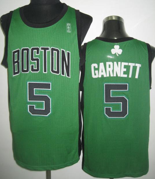 Boston Celtics 5 Kevin Garnett Green Revolution 30 NBA Jerseys Black Number Cheap