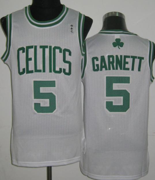 Boston Celtics 5 Kevin Garnett White Revolution 30 NBA Jerseys Cheap