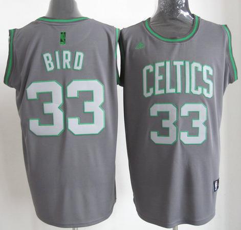 Boston Celtics 33# Larry Bird Grey Revolution 30 Swingman NBA Jersey Cheap