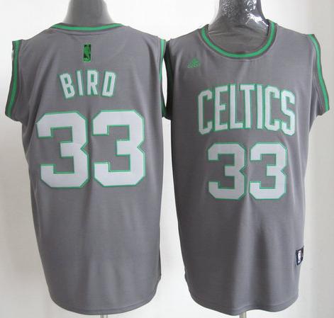 Boston Celtics 33# Larry Bird Grey Revolution 30 Swingman NBA Jersey