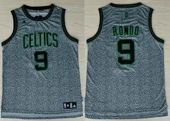 Boston Celtics 9 Rajon Rondo Grey Grey Static Fashion Swingman NBA Jersey