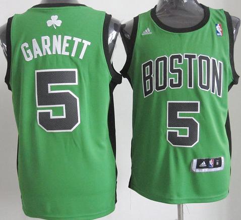 Boston Celtics 5 Kevin Garnett Green Revolution 30 Swingman NBA Jerseys Black Number Cheap