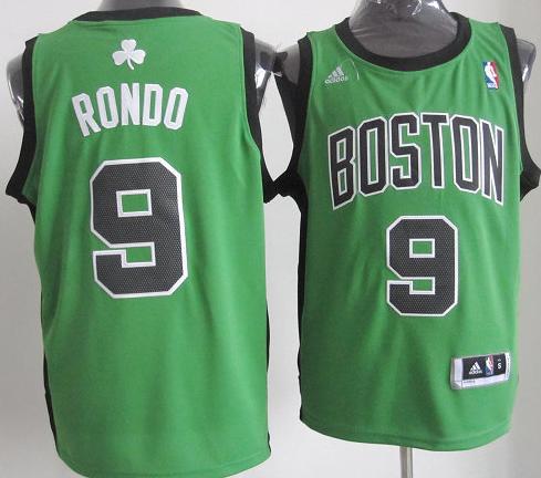Boston Celtics 9 Rajon Rondo Green Revolution 30 Swingman Jerseys Black Number Cheap