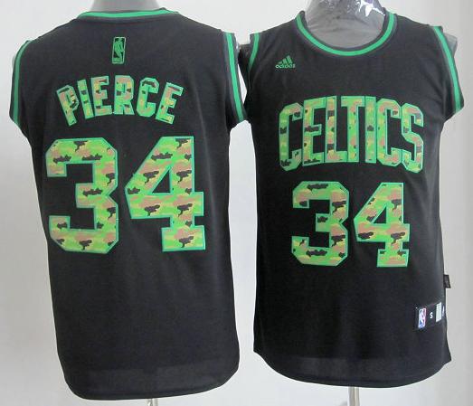 Boston Celtics 34 Paul Pierce Black Revolution 30 Swingman NBA Jerseys Camo Number Cheap