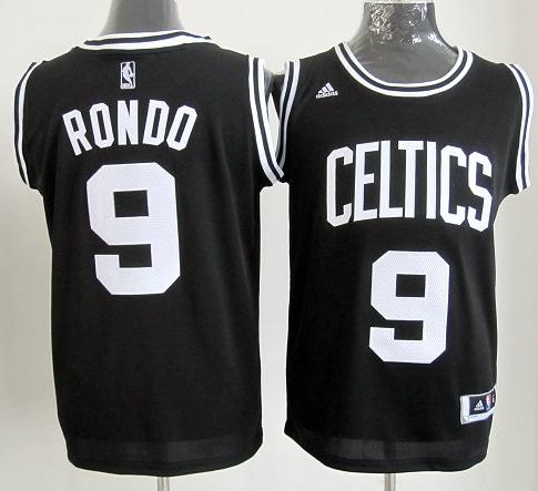 Boston Celtics 9 Rajon Rondo Black Revolution 30 Swingman NBA Jerseys White Number Cheap