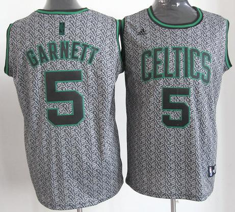 Boston Celtics 5 Kevin Garnett Grey Static Fashion Swingman NBA Jersey Cheap
