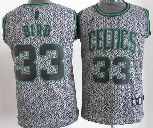Boston Celtics 33# Larry Bird Grey Static Fashion Swingman NBA Jersey Cheap