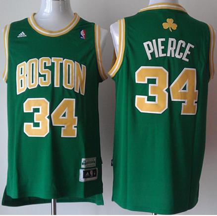 Boston Celtics 34 Paul Pierce Green Revolution 30 Swingman NBA Jersey Gold Number Cheap