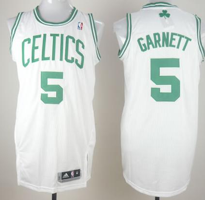 Revolution 30 Boston Celtics 5 Garnett White NBA Jersey Cheap