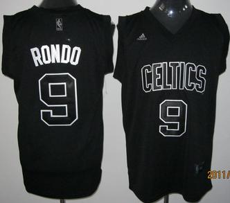 Boston Celtics 9 Rajon Rondo White Number Jersey
