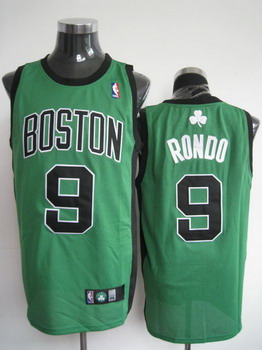 Boston Celtics 9 Rajon Rondo Green Black Number Jersey Cheap