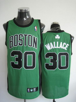 Boston Celtics 30 Wallace Green Black Number Jersey