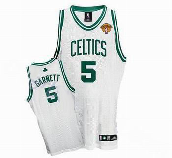 Boston Celtics 5 Kevin Garnett White Jersey 2010 Finals patch Cheap