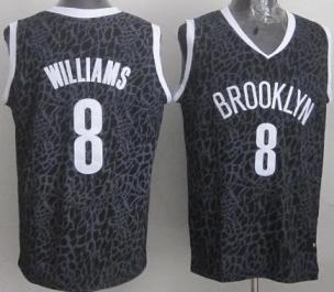 Brooklyn Nets 8 Deron Williams Black Leopard Grain NBA Jersey Cheap