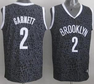 Brooklyn Nets 2 Kevin Garnett Black Leopard Grain NBA Jersey Cheap
