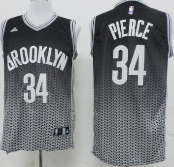 Brooklyn Nets 34 Paul Pierce Black Black Drift Fashion NBA jersey