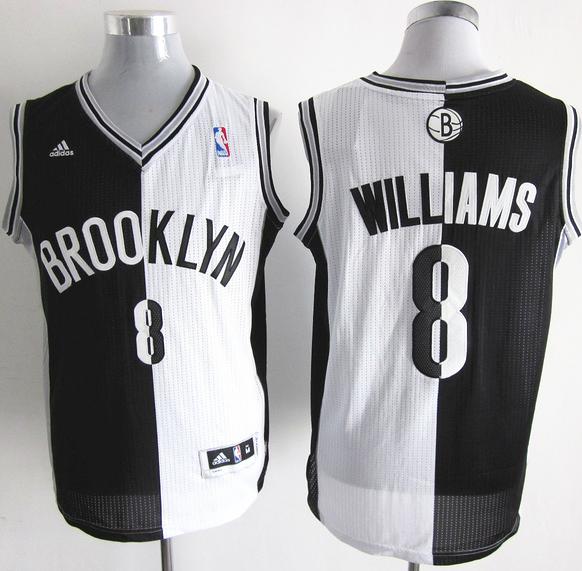 Brooklyn Nets 8 Deron Williams Black White Split Swingman NBA Jerseys Cheap