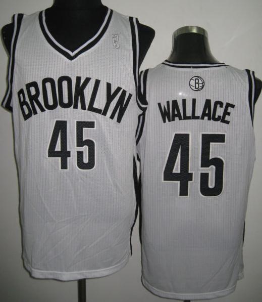 Brooklyn Nets 45 Gerald Wallace White Revolution 30 NBA Jerseys Cheap