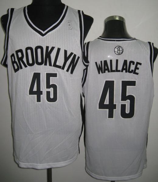 Brooklyn Nets 45 Gerald Wallace White Revolution 30 NBA Jerseys