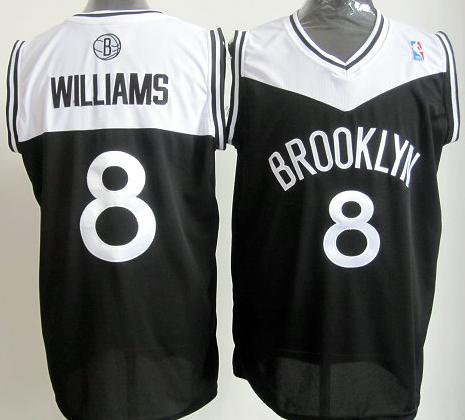 Brooklyn Nets 8 Deron Williams Black White NBA Jerseys