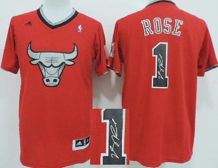 Chicago Bulls 1 Derrick Rose Red Revolution 30 Swingman NBA Jersey 2013 Christmas Style Signed Cheap