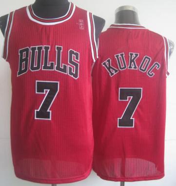 Chicago Bulls #7 Toni Kukoc Red Hardwood Classics Revolution 30 NBA Jerseys Cheap