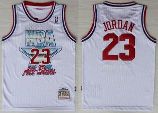 Chicago Bulls 23 Michael Jordan 1992-93 All Star White M&N NBA Jerseys