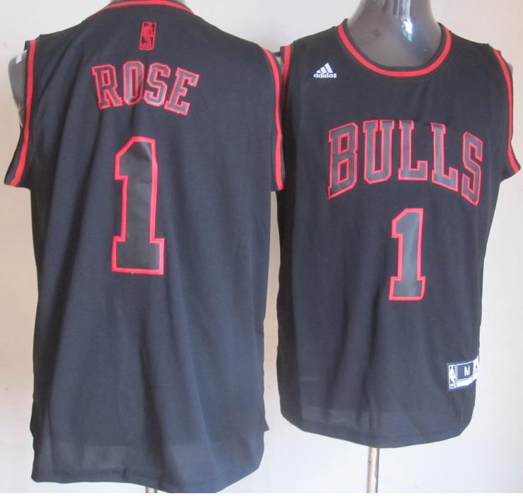 Chicago Bulls 1 Derrick Rose Black Red Fashion Revolution 30 Swingman NBA Basketball Jerseys Cheap