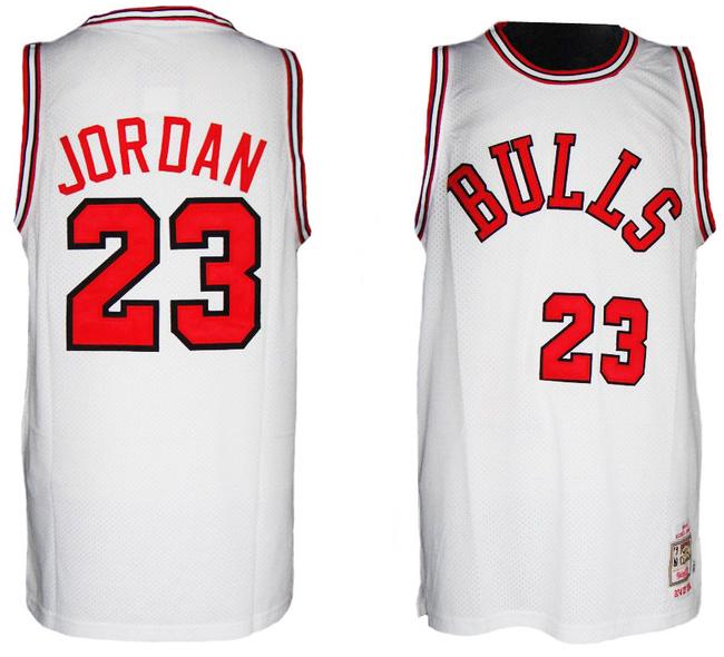 Chicago Bulls 23 Michael Jordan 1984-1985 Hardwood Classics White NBA Jersey