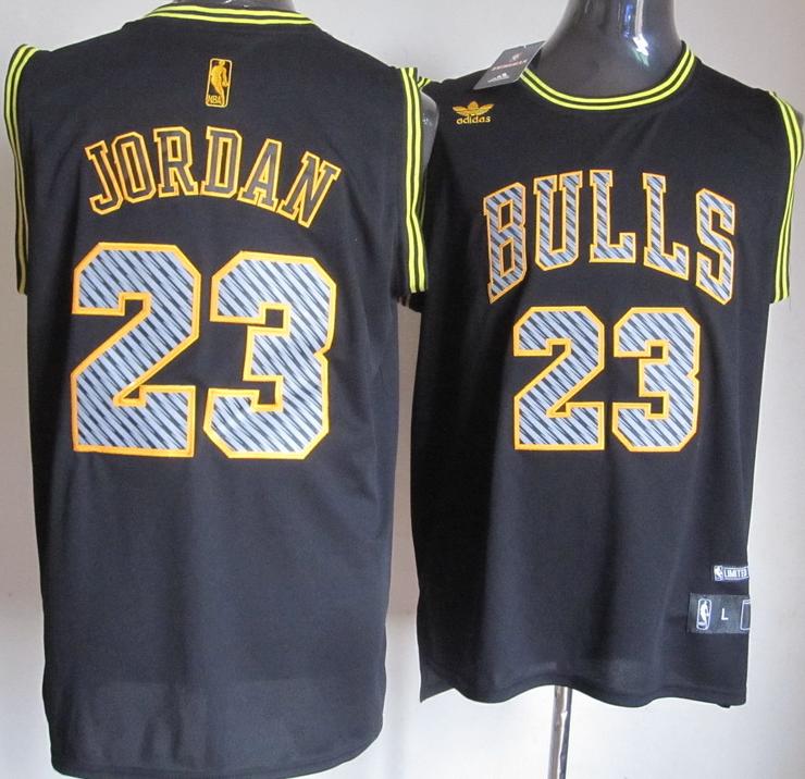 Chicago Bulls 23 Michael Jordan Black Electricity Fashion Revolution 30 Swingman NBA Jerseys Cheap
