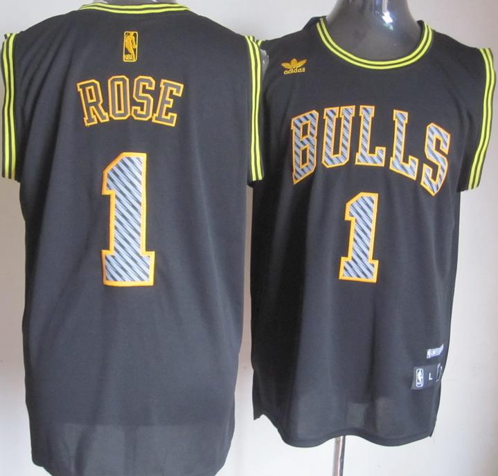 Chicago Bulls 1 Derrick Rose Black Electricity Fashion Revolution 30 Swingman NBA Jerseys Chicago Bulls 1 Derrick Rose Black Electricity Fashion Revolution 30 Swingman NBA Jerseys