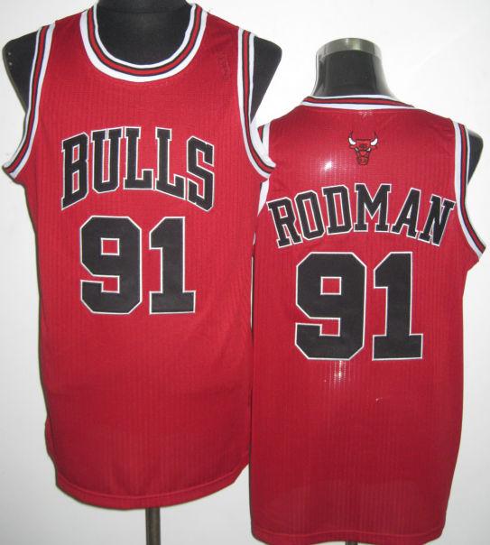 Chicago Bulls 91 Dennis Rodman Red Revolution 30 NBA Jerseys Cheap
