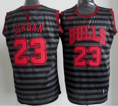 Chicago Bulls 23 Michael Jordan Grey Whith Black Strip Revolution 30 Swingman NBA Jerseys Cheap