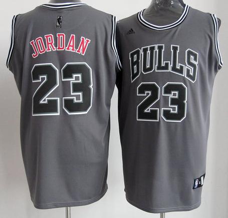 Chicago Bulls 23 Michael Jordan Grey Revolution 30 Swingman NBA Jerseys Cheap