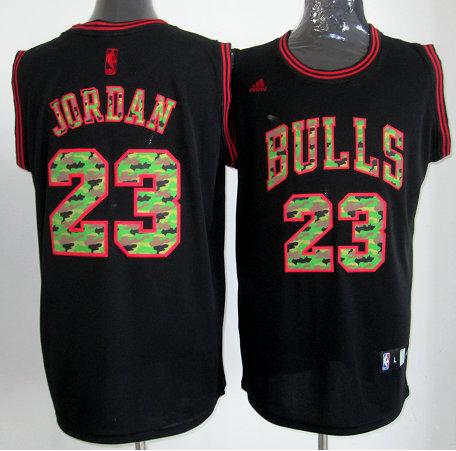 Chicago Bulls 23 Michael Jordan Black Revolution 30 Swingman NBA Jerseys Camo Number Cheap
