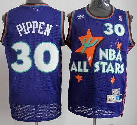Chicago Bulls 30 Scottie Pippen Swingman Purple 1995 All Star Throwback NBA Jersey Cheap