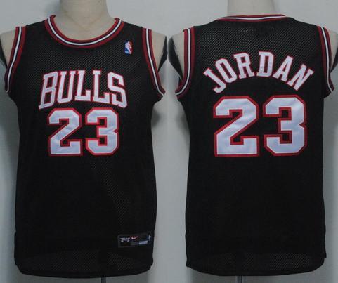 Chicago Bulls 23 Michael Jordan Black(White Number)NBA Jerseys