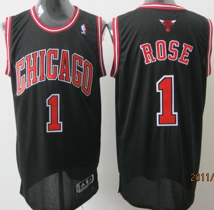 Chicago Bulls 1 Derrick Rose Black Revolution 30 Jersey