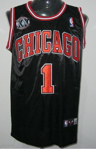 Chicago Bulls 1 Derek Rose Black 20th Jersey Cheap