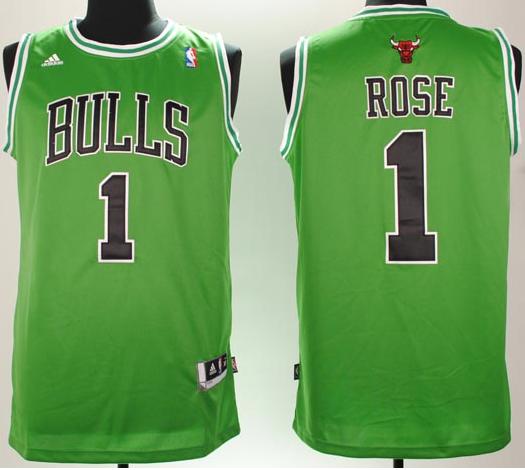 Revolution 30 Chicago Bulls 1 Derrick Rose Green Swingman Jersey