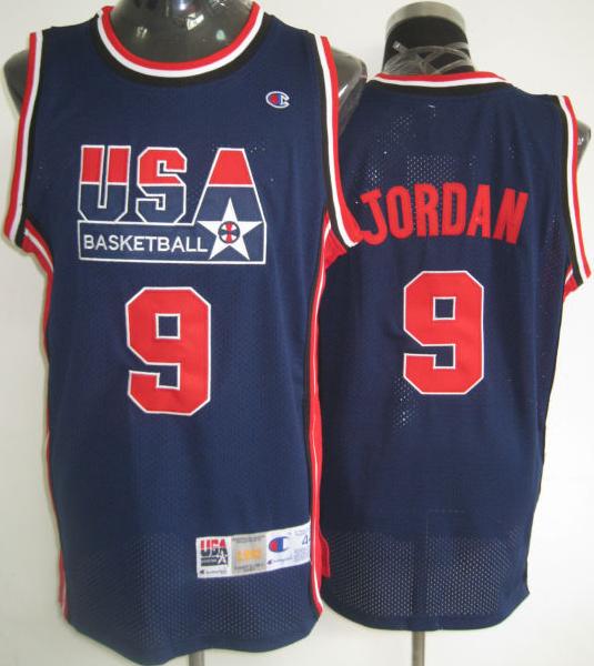 Chicago Bulls 9 Jordan Blue USA Jersey