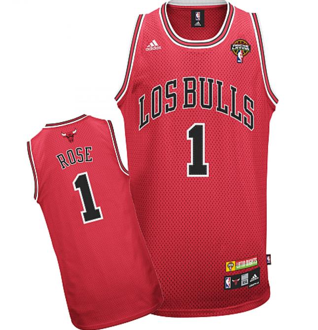 Chicago Bulls 1 Rose Red Latin Nights Jersey