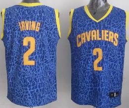 Cleveland Cavaliers 2 Kyrie Irving Blue Leopard Grain NBA Jersey