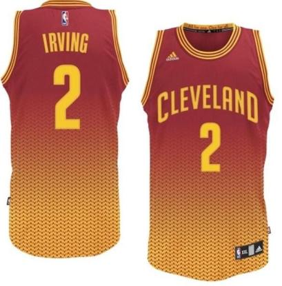 Cleveland Cavaliers 2 Kyrie Irving Red Yellow Drift Fashion NBA Jersey Cheap