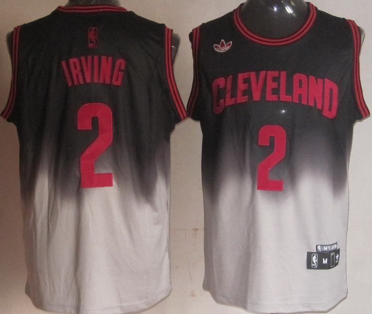 Cleveland Cavaliers 2 Kyrie Irving Black Grey Revolution 30 Swingman NBA Jerseys Cheap