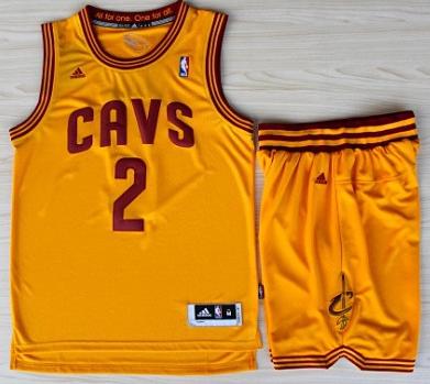 Cleveland Cavaliers 2 Kyrie Irving Yellow Revolution 30 Swingman Jerseys Shorts NBA Suits Cheap