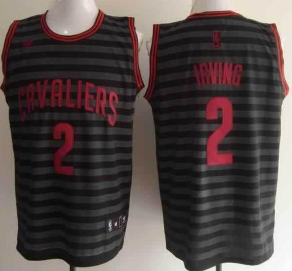 Cleveland Cavaliers 2 Kyrie Irving Grey Whith Black Strip Revolution 30 Swingman NBA Jerseys Cleveland Cavaliers 2 Kyrie Irving Grey Whith Black Strip Revolution 30 Swingman NBA Jerseys