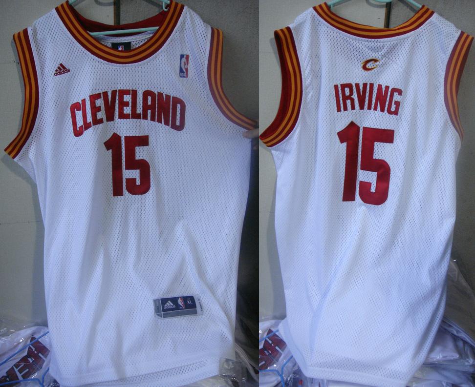 Cleveland Cavaliers 15 Kyrie Irving White Jerseys Cheap